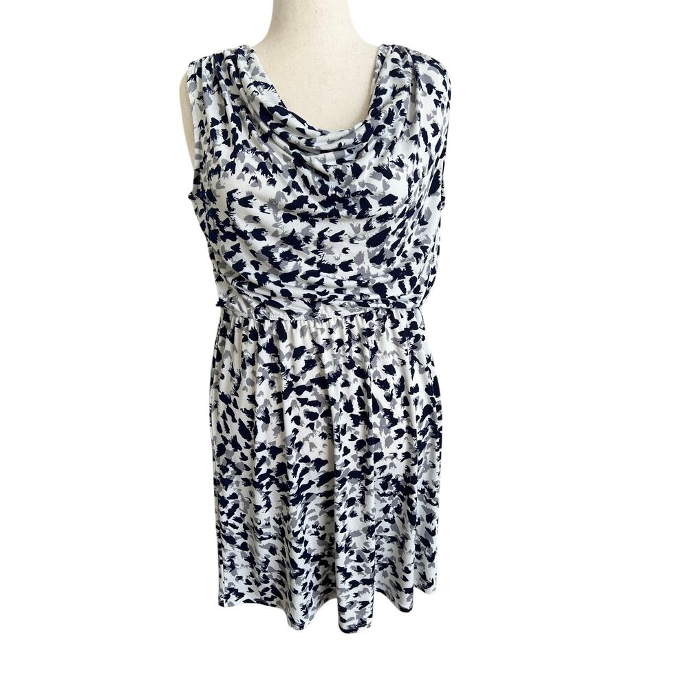 Leota Scoop/Cowl Neck Sleeveless Knee Length Dress 1X